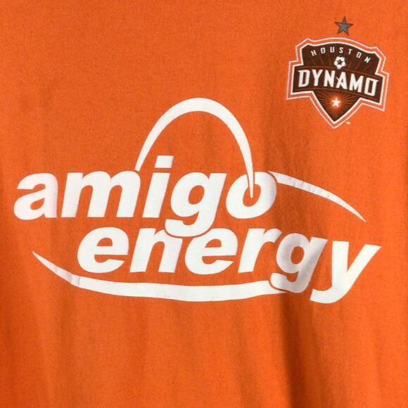 Houston Dynamo Soccer x Amigo Energy T Shirt Orange XL - Picture 2 of 4